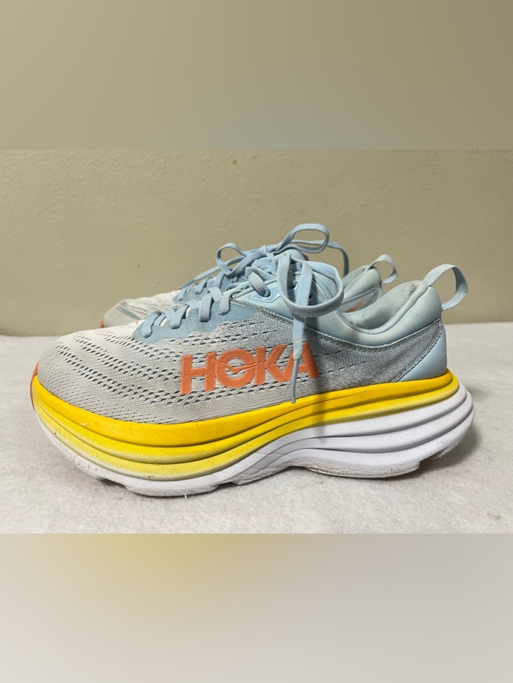 Hoka Bondi 8 Womens Size 7.5 D Summer Song Blue Country Air Sneakers - Picture 2 of 11